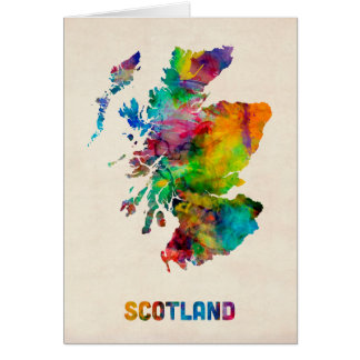 Scotland Watercolor Map