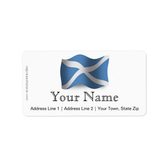 Scotland Waving Flag Address Label