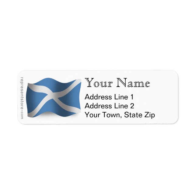 Scotland Waving Flag Return Address Label (Front)