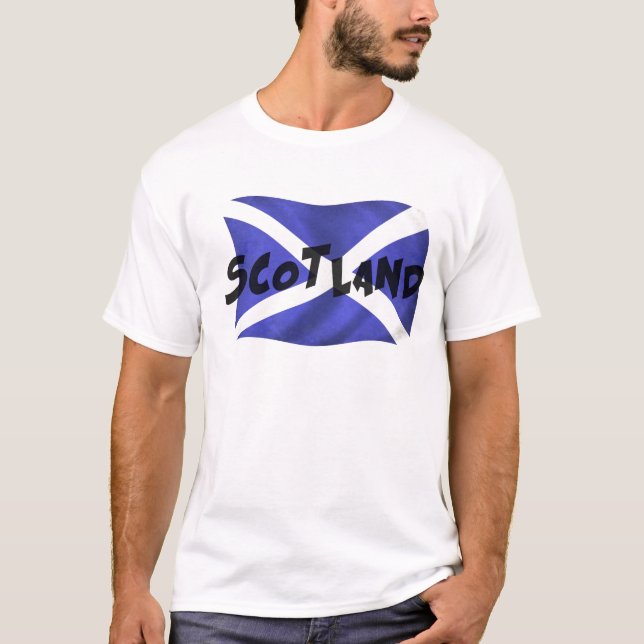 Scotland Wavy Flag T-Shirt (Front)