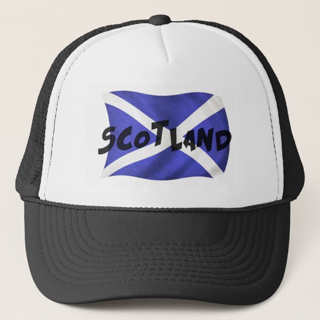 Scotland Wavy Flag Trucker Hat (Front)