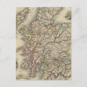 Scotland with inset map of the Shetland Islands Postcard