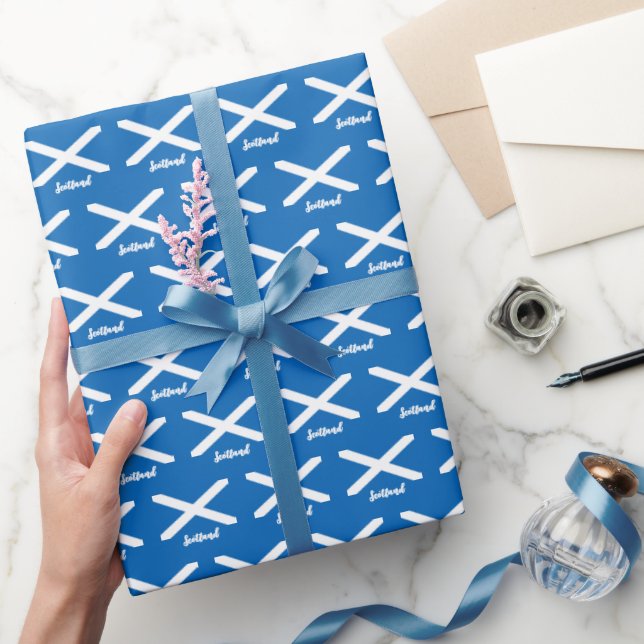 Scotland Wrapping Paper, Scottish Flag patriotic Wrapping Paper (Gifting)