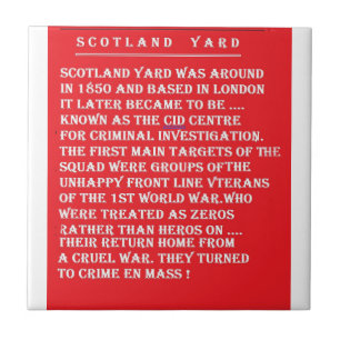 Scotland Yard the history of it London England Ceramic Tile
