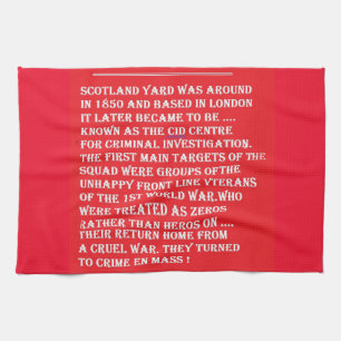 Scotland Yard the history of it London England Tea Towel