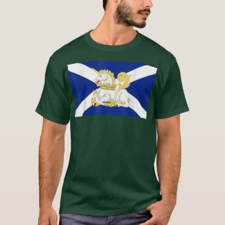 Scotland's National Animal Unicorn on Scottish Fla T-Shirt