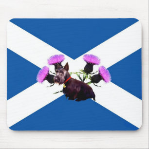 Scotland's Scottish terrier an thistles Mouse Pad