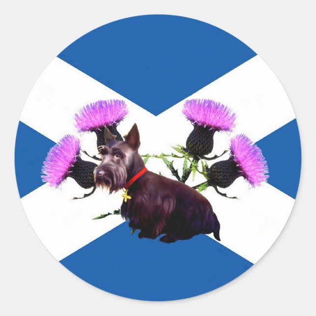Scotland's Scottish Terrier Classic Round Sticker (Front)