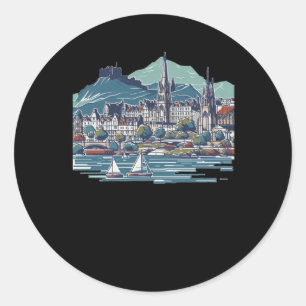 Scotland's Stunning 3d Sketch Isle Of Skye Classic Round Sticker