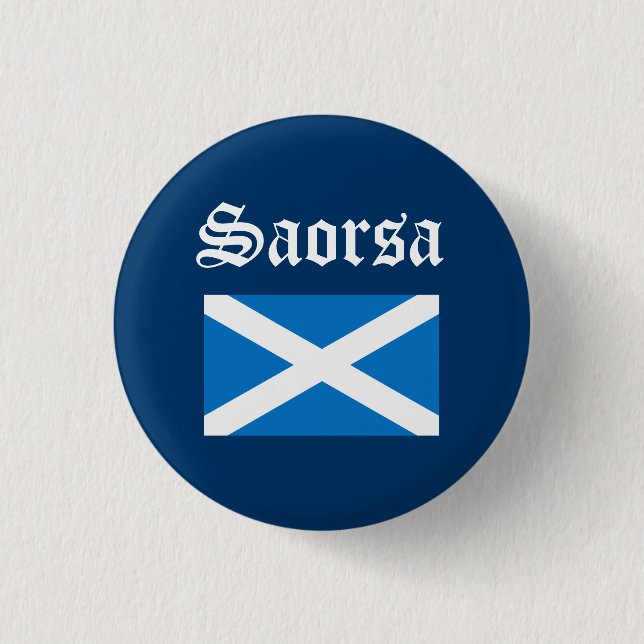 Scots Gaelic Saorsa Freedom Flag Pinback 3 Cm Round Badge (Front)