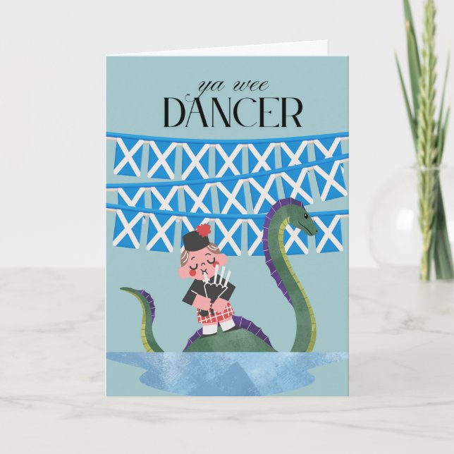 Scots Gaelic Ya Wee Dancer Way to Go Card (Front)