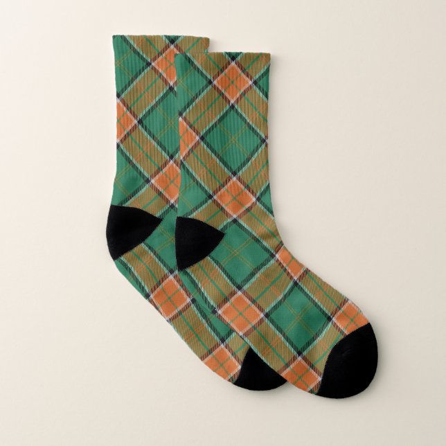 Scots Style Clan Pollock Tartan Plaid Socks (Pair)