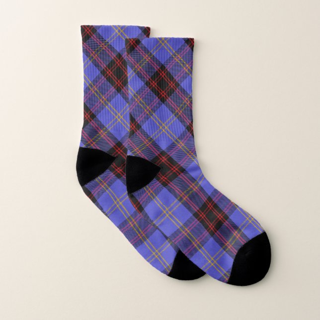 Scots Style Clan Rutherford Tartan Plaid Socks (Pair)