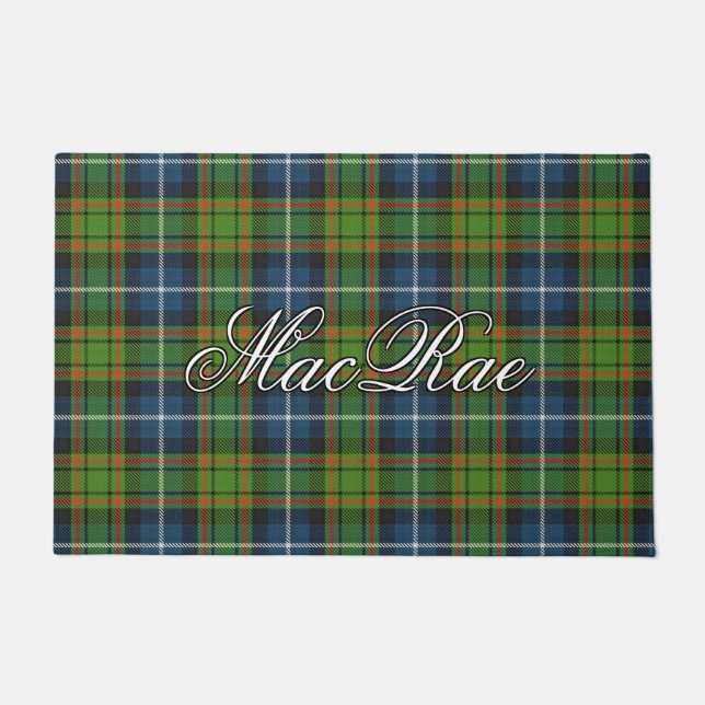Scots Vista Clan MacRae Hunting Tartan Plaid Doormat (Front)