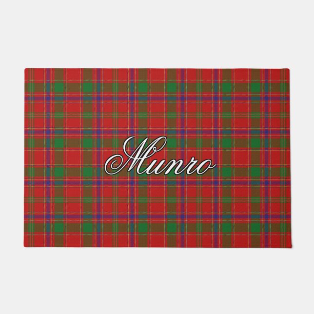 Scots Vista Clan Munro Tartan Plaid Doormat (Front)