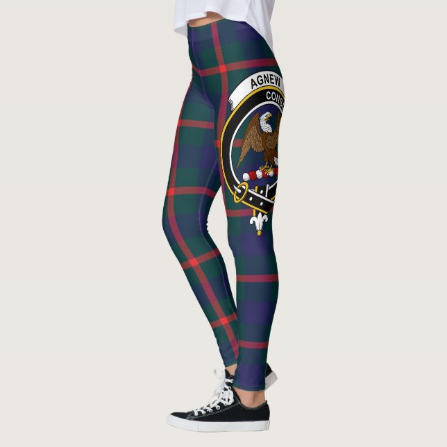 Scotstee Clan Agnew Crest Tartan Women Leggings (Left)