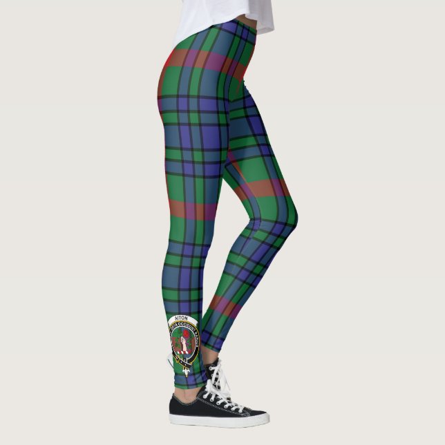 Scotstee Clan Aiton Crest Tartan Women Leggings (Right)