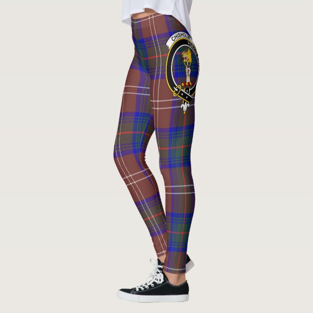 Scotstee Clan Chisholm Hunting Modern Crest Tartan Leggings (Left)