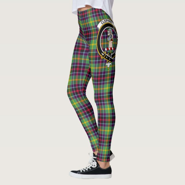 Scotstee Clan Clephane Crest Tartan Women Leggings (Left)