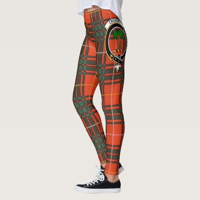 Scotstee Clan Crosby Crest Tartan Women Leggings (Left)