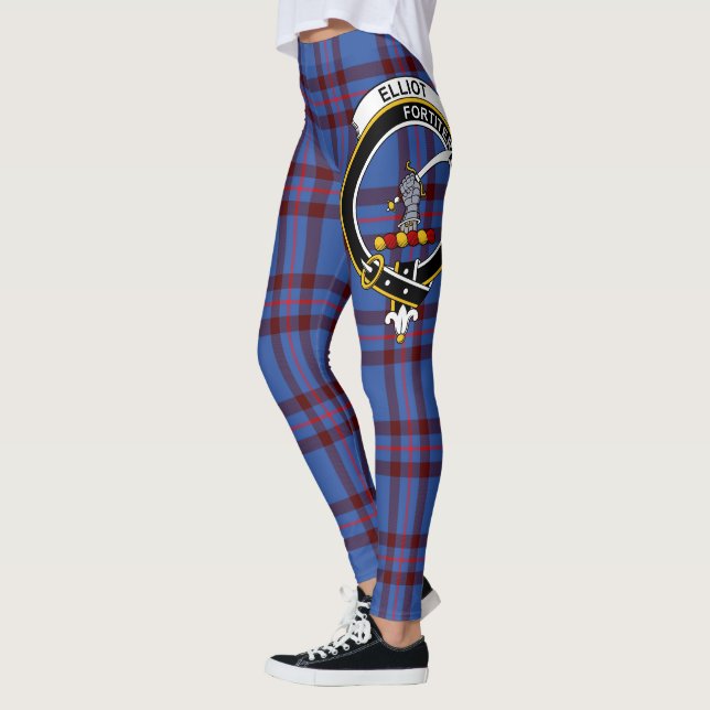 Scotstee Clan Elliot Crest Tartan Women Leggings (Left)