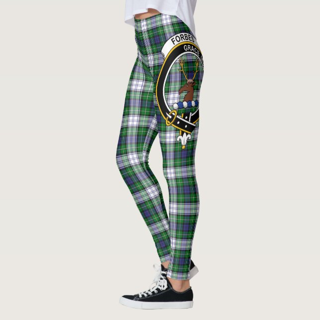 Scotstee Clan Forbes Dress Crest Tartan Women Leggings (Left)