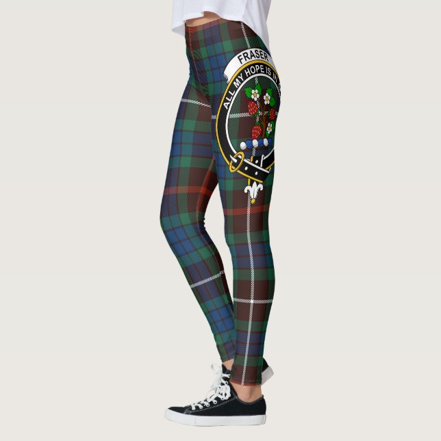 Scotstee Clan Fraser Hunting Ancient Crest Tartan  Leggings (Left)