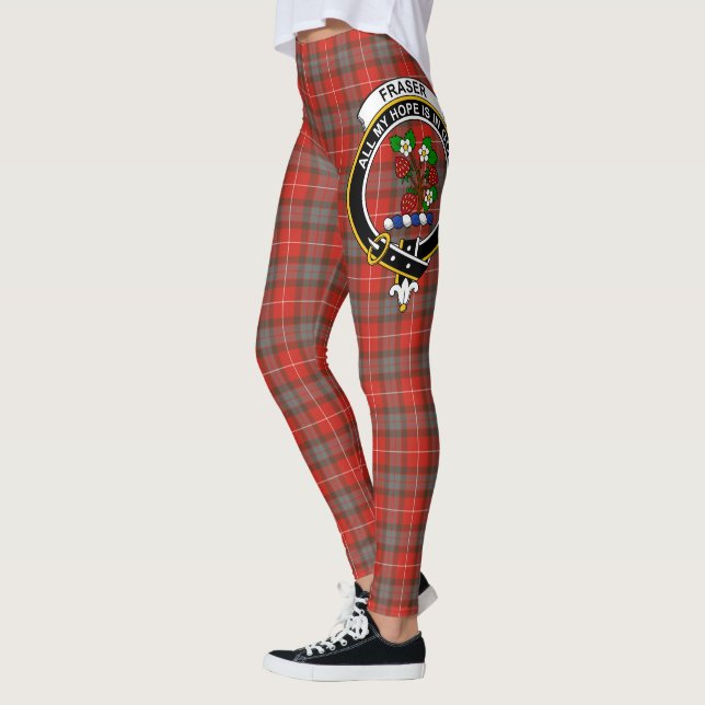 Scotstee Clan Fraser Weathered Crest Tartan Women  Leggings (Left)