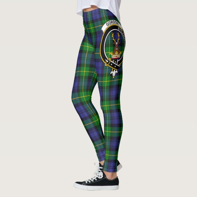 Scotstee Clan Gordon Crest Tartan Women Leggings (Left)