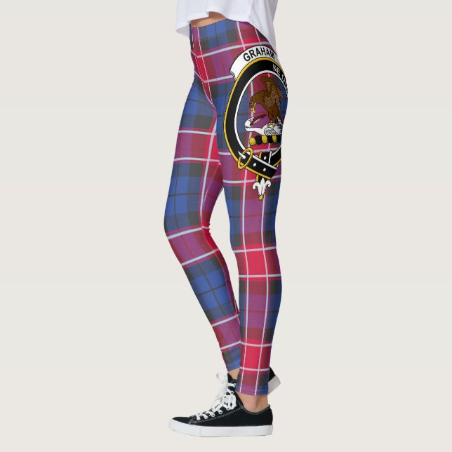 Scotstee Clan Graham Of Menteith Pink Crest Tartan Leggings (Left)