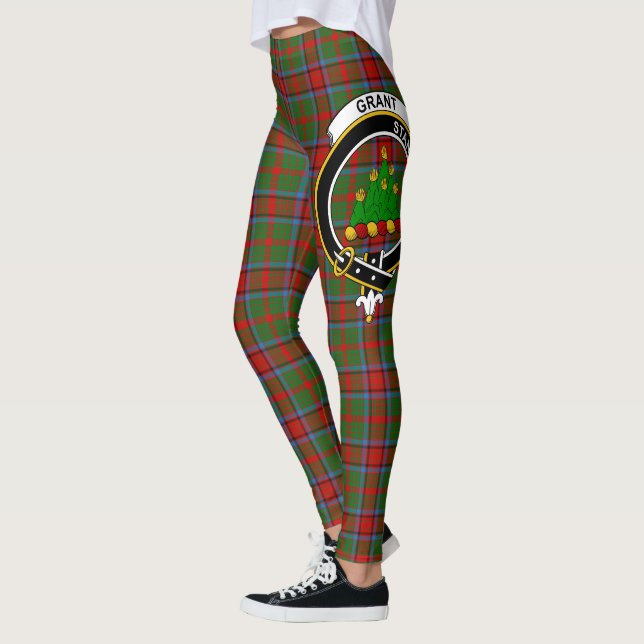 Scotstee Clan Grant of Monymusk Crest Tartan Women Leggings (Left)