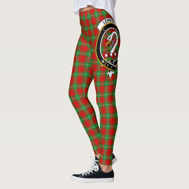 Scotstee Clan Lennox Crest Tartan Women Leggings (Left)