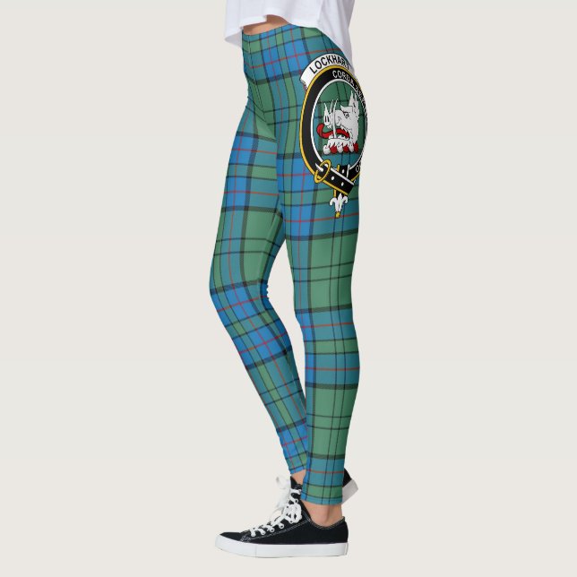 Scotstee Clan Lockhart Crest Tartan Women Leggings (Left)