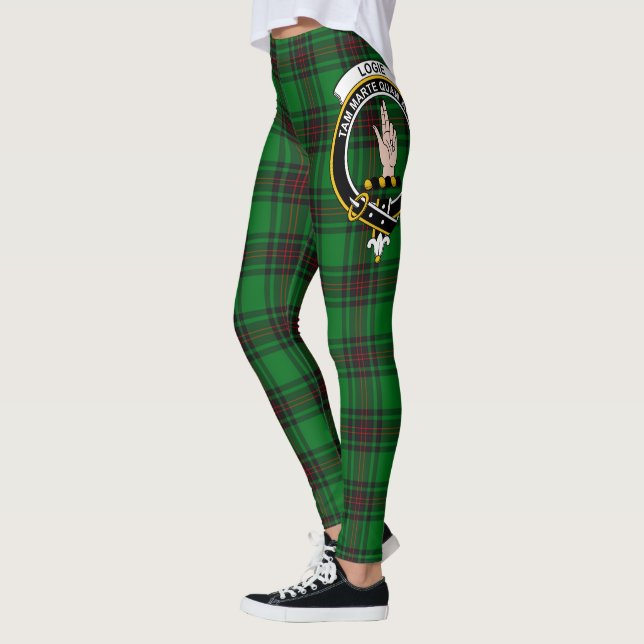 Scotstee Clan Logie Crest Tartan Women Leggings (Left)
