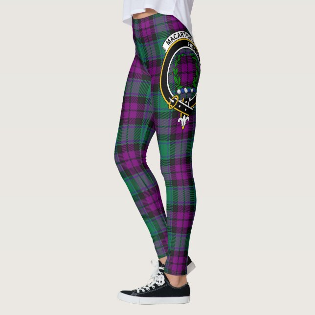 Scotstee Clan MacArthur Milton Crest Tartan Women  Leggings (Left)