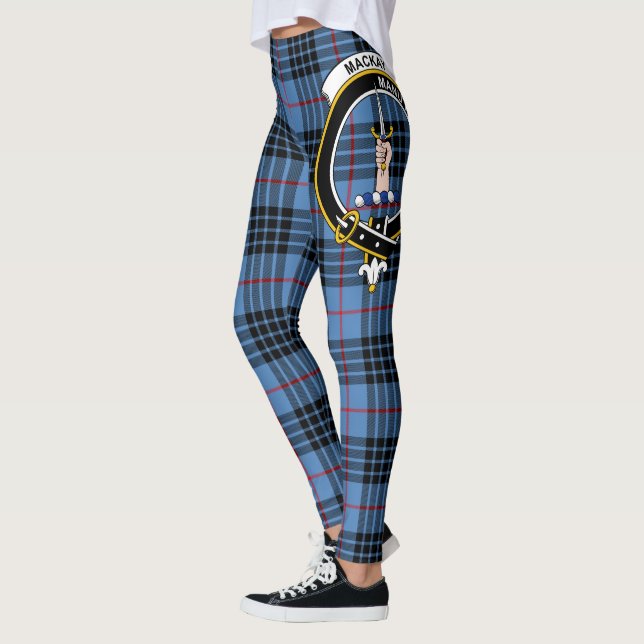 Scotstee Clan MacKay Blue Crest Tartan Women Leggings (Left)