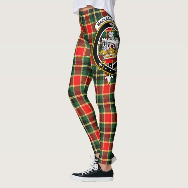 Scotstee Clan MacLachlan Hunting Modern Crest Tart Leggings (Left)