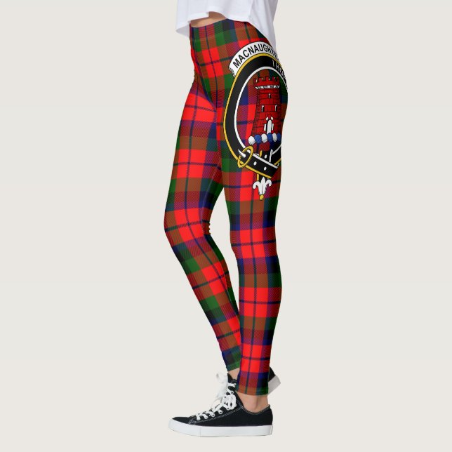 Scotstee Clan MacNaughtonCrest Tartan Women Leggings (Left)