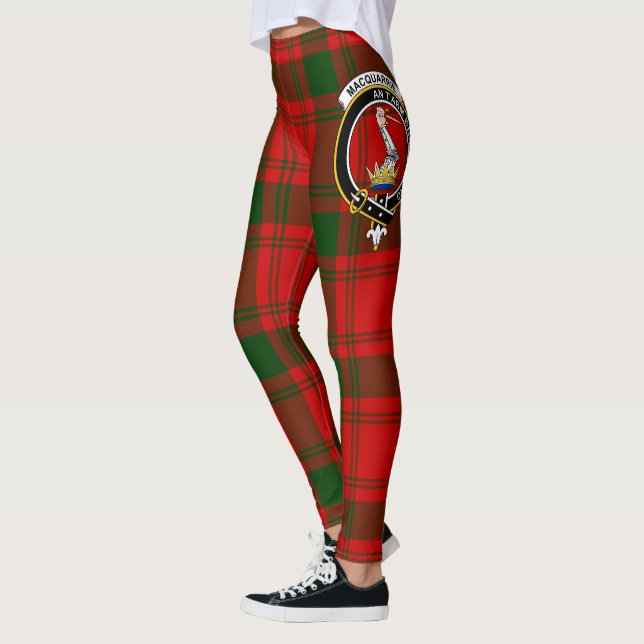Scotstee Clan MacQuarrie Crest Tartan Women Leggings (Left)