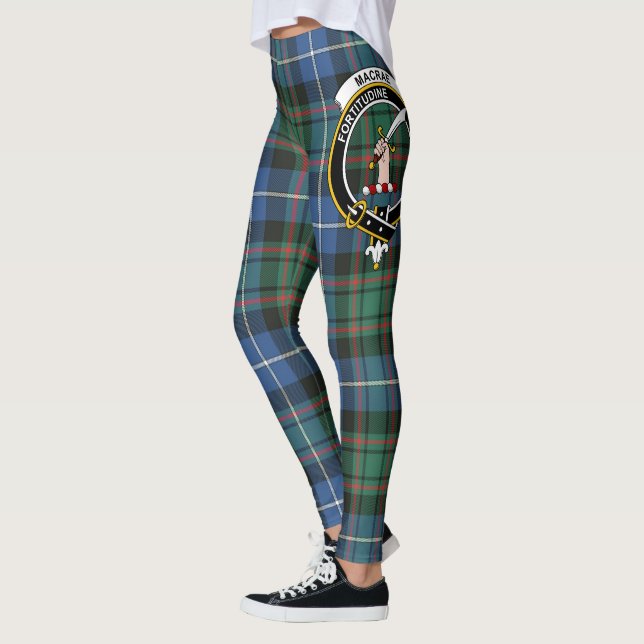 Scotstee Clan MacRae Hunting Ancient Crest Tartan  Leggings (Left)