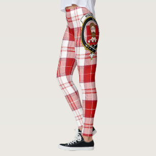 Scotstee Clan MenZies Red Crest Tartan Women Leggings