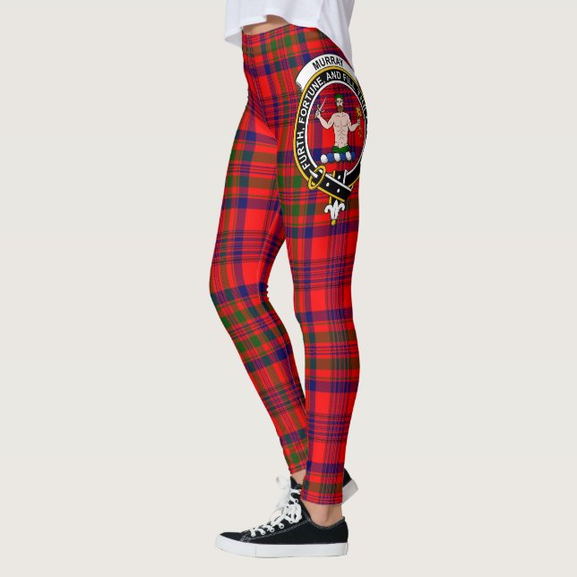 Scotstee Clan Murray of Tulloch Crest Tartan Women Leggings (Left)