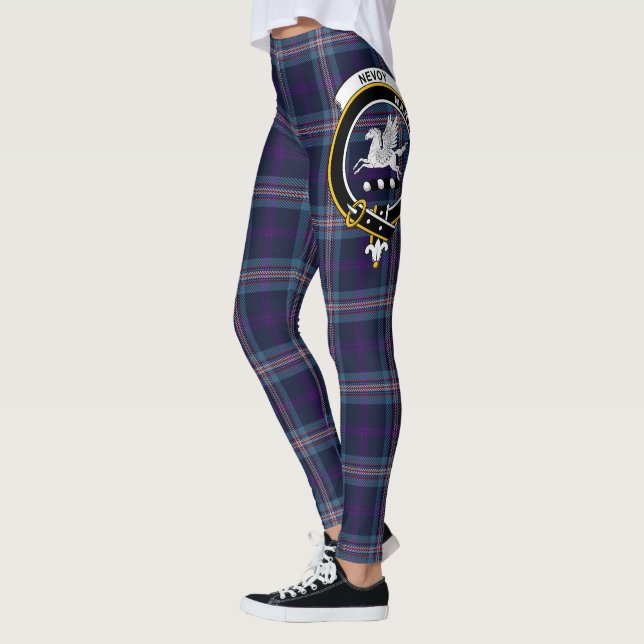 Scotstee Clan Nevoy Crest Tartan Women Leggings (Left)