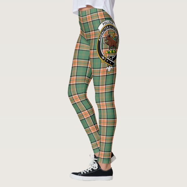 Scotstee Clan Pollock Hunting Crest Tartan Women Leggings (Left)