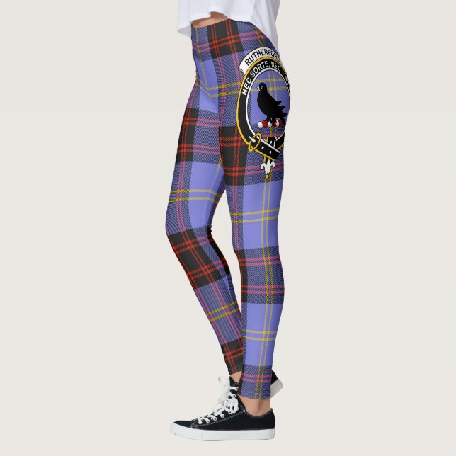 Scotstee Clan Rutherford Crest Tartan Women Leggings (Left)