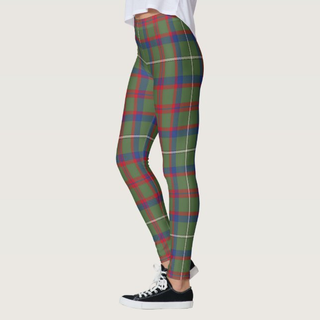 Scotstee Clan Shaw Green Modern Tartan Women Leggings (Left)