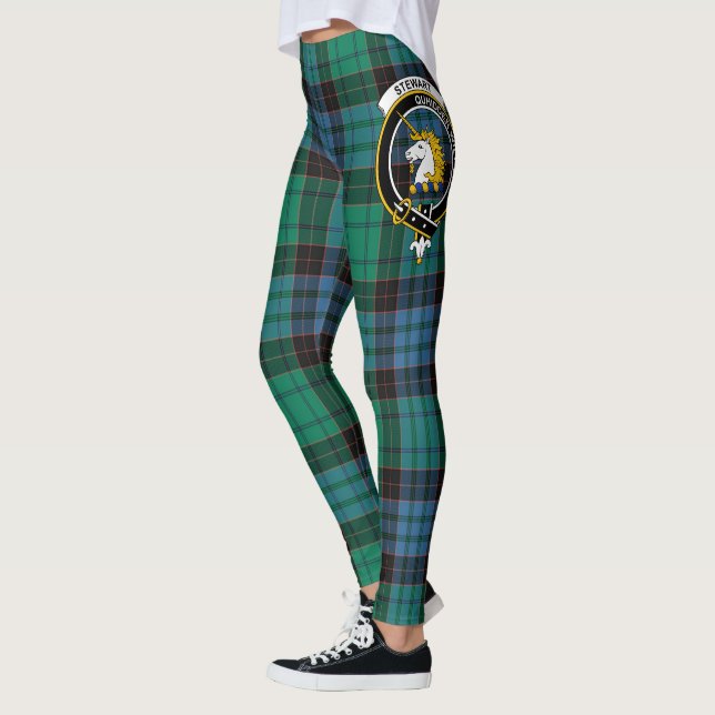 Scotstee Clan Stewart Old Ancient Crest Tartan Leggings (Left)