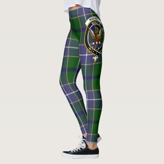Scotstee Clan Wishart Hunting Crest Tartan Women L Leggings (Left)