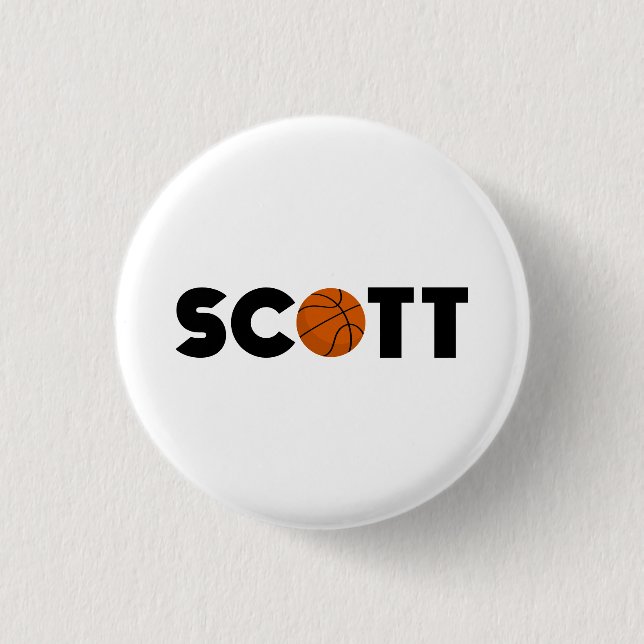 Scott Basketball 3 Cm Round Badge (Front)