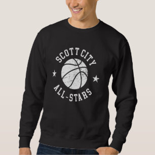 Scott City Vintage All-Stars Retro 80s Basketball Sweatshirt